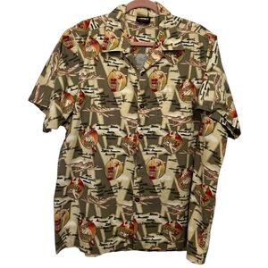 Tropical Print Casual Button Down Shirt